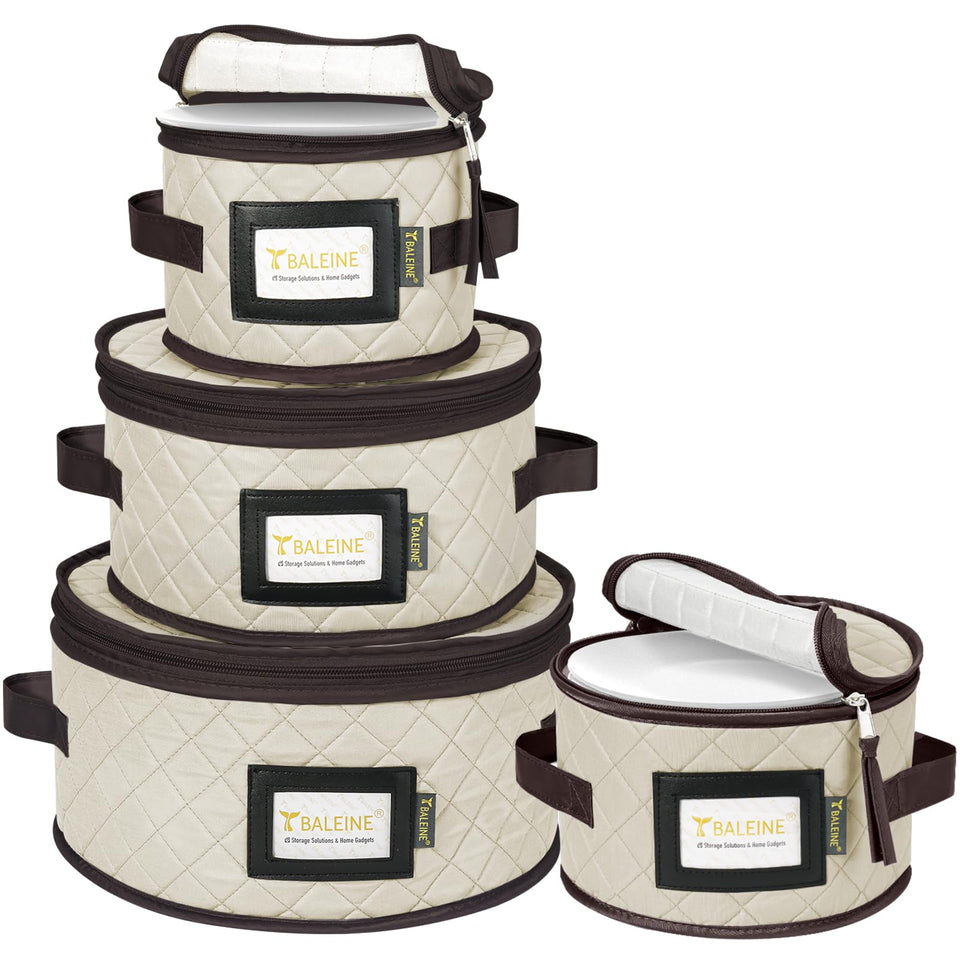 BALEINE china storage container with soft shell cream and clear front window for easy content identification.