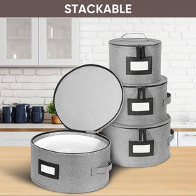 BALEINE grey hard-shell exterior protects fragile dinnerware.