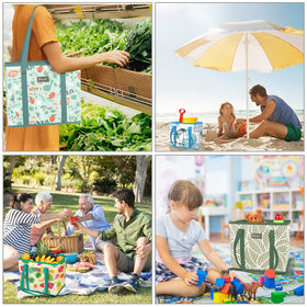 BALEINE large tote measuring 10x11x13 inches showing spacious capacity.
