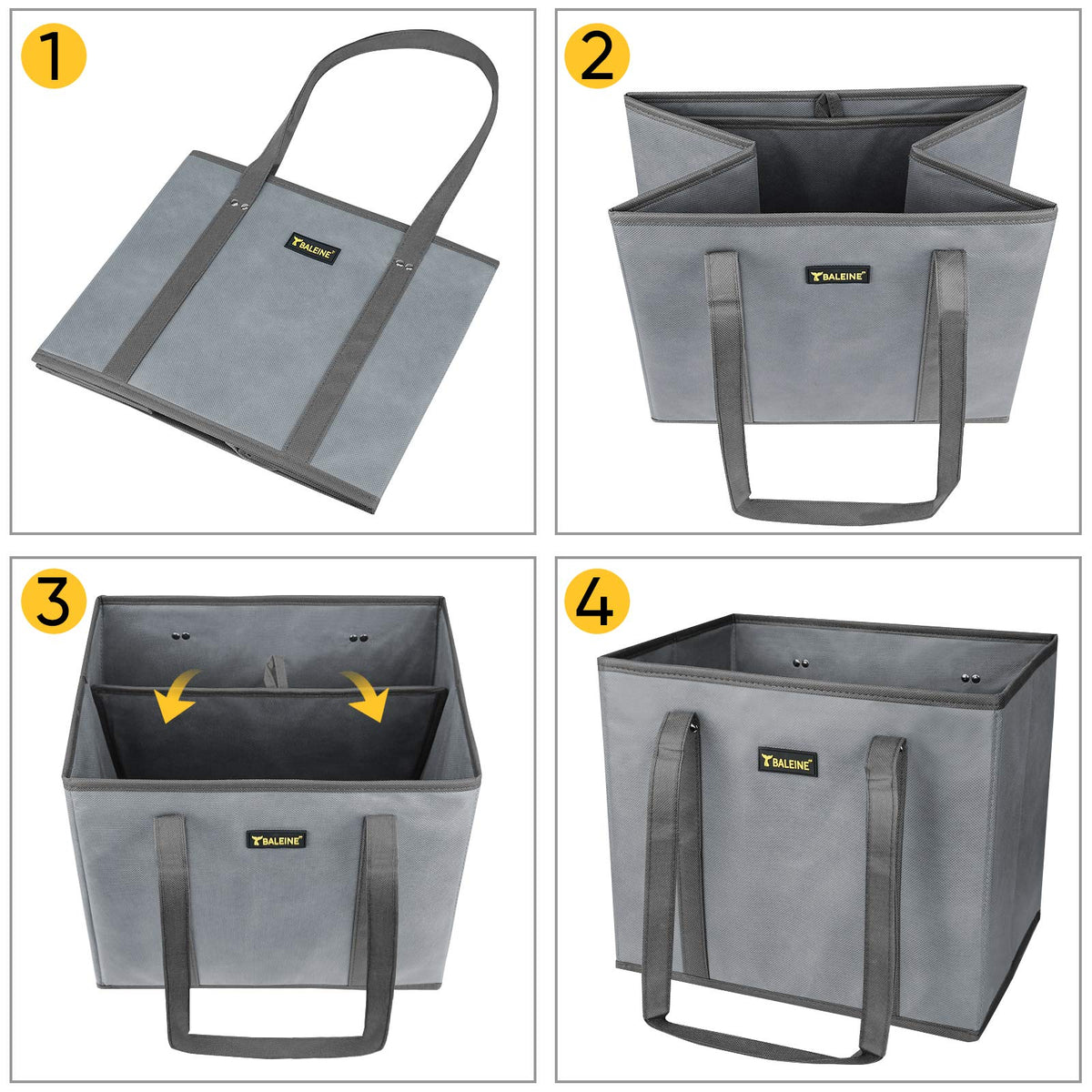 BALEINE Leopard bags fold flat for neat trunk storage.