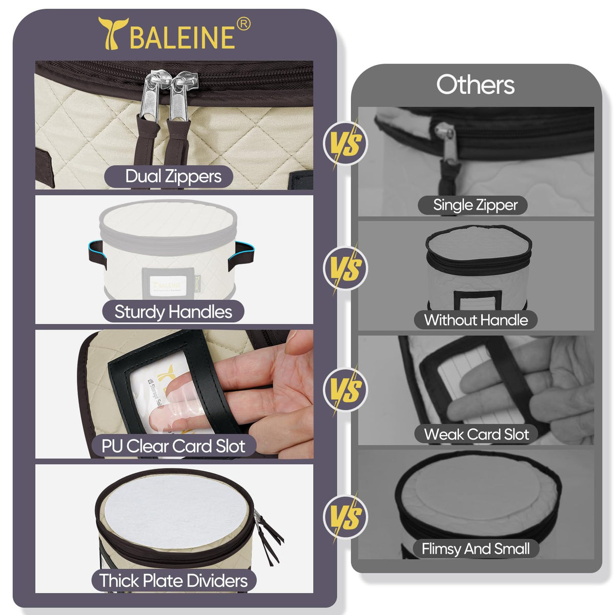 BALEINE pu leather window front-view reveals contents at a glance.