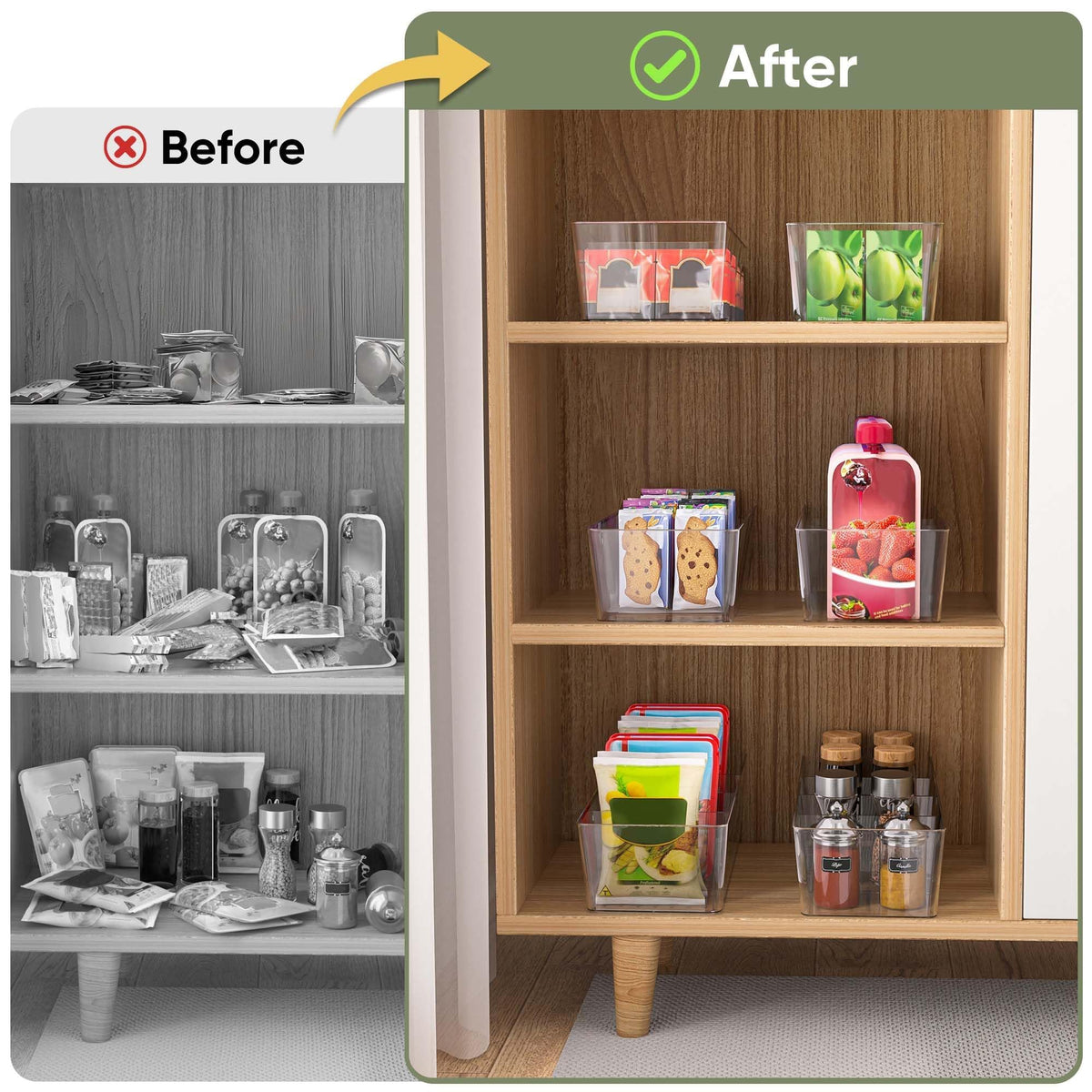 BALEINE removable dividers bin adapts to items of various sizes.