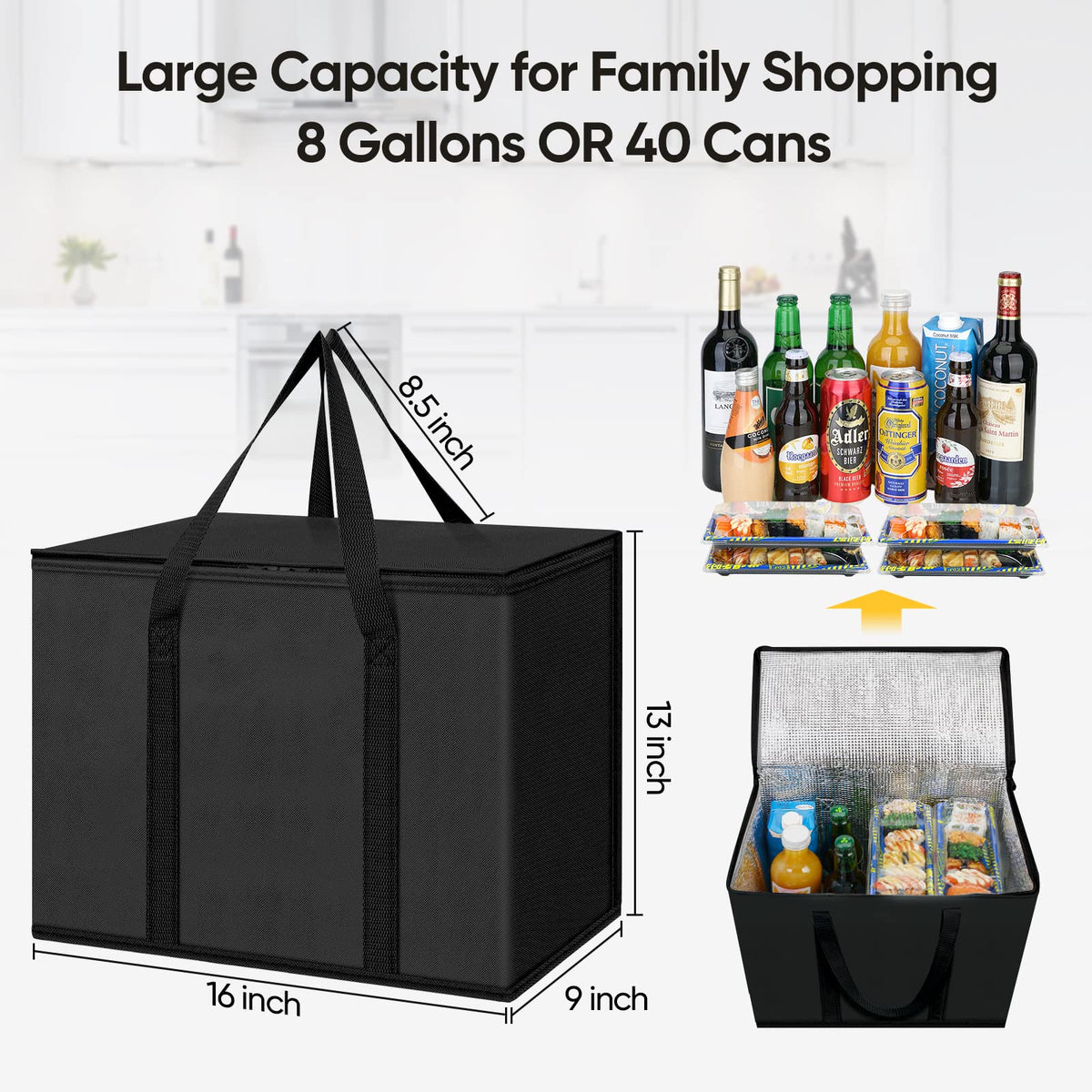 BALEINE reusable bags fold flat for compact pantry or trunk storage.