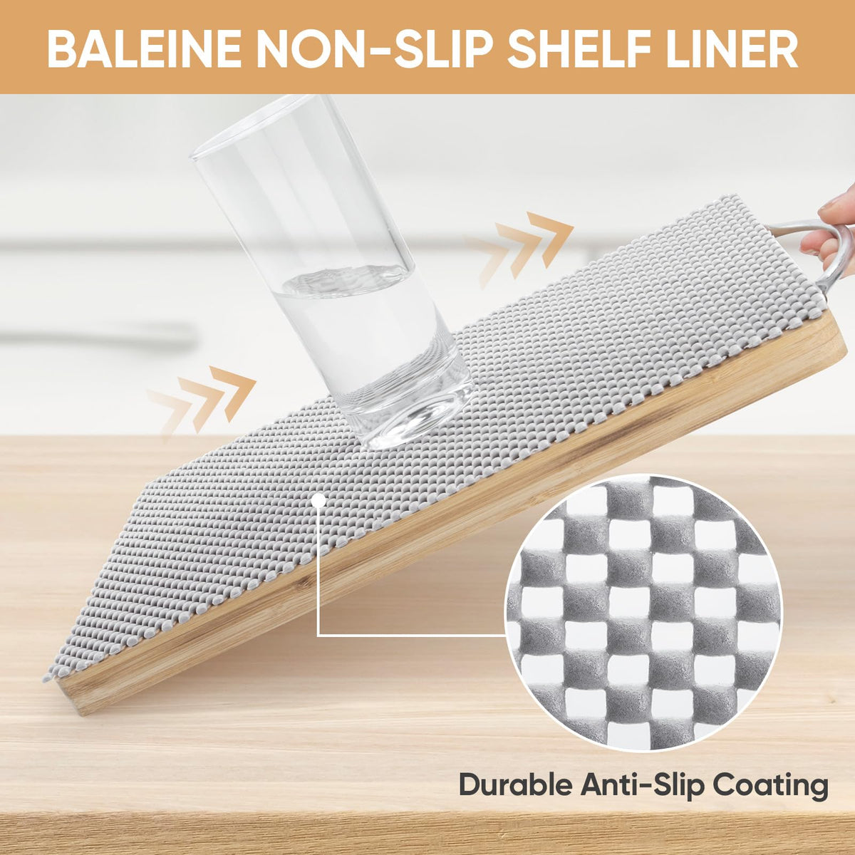 BALEINE shelf liner beige with perforated breathable design.