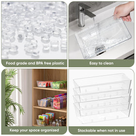 BALEINE stackable fridge organizer keeps shelves tidy and items visible.