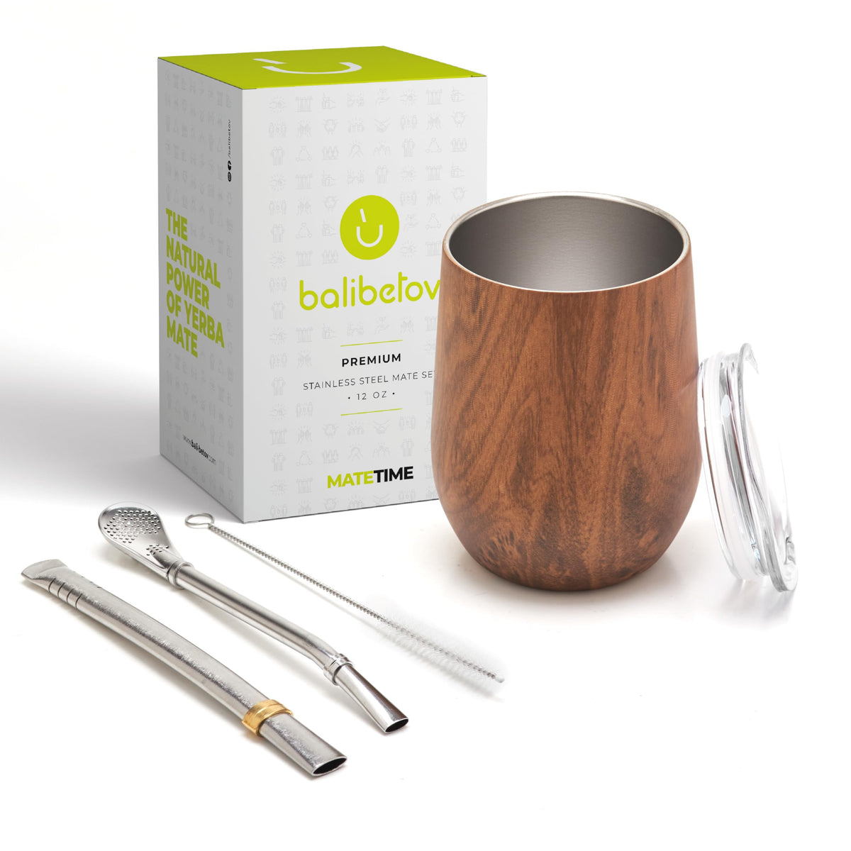 BALIBETOV 12oz gourd with BPA-free lid keeps beverages warm or cool