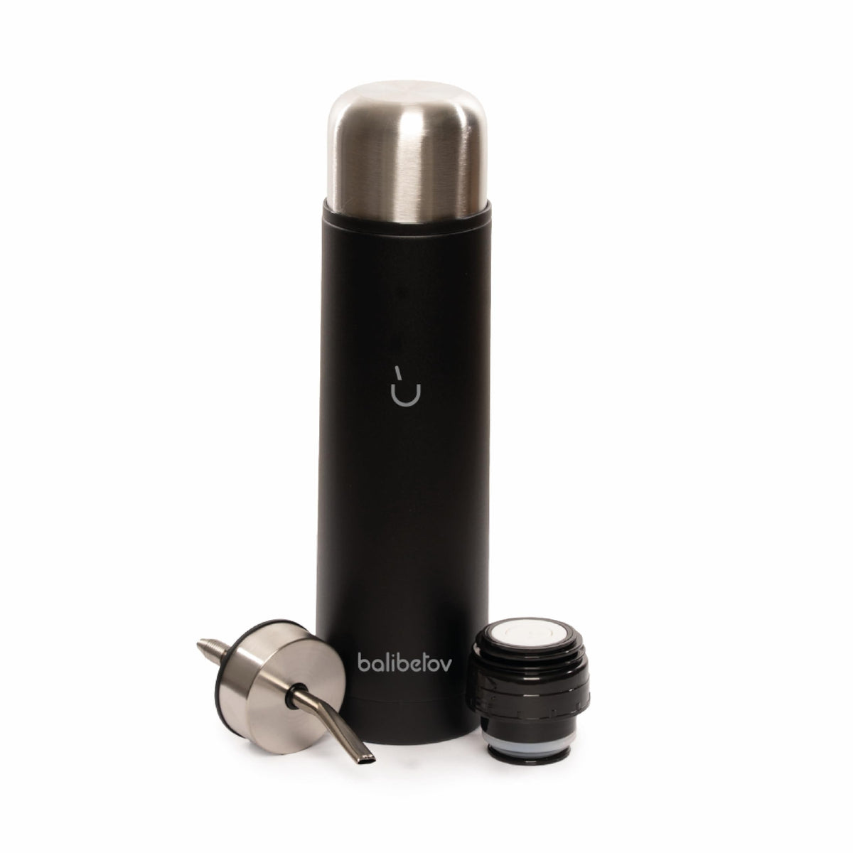 Balibetov double-spout no-spill system enables controlled pouring