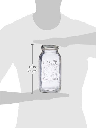 Ball 64oz wide-mouth jar 2-pack showing measuring lines for accurate portioning.