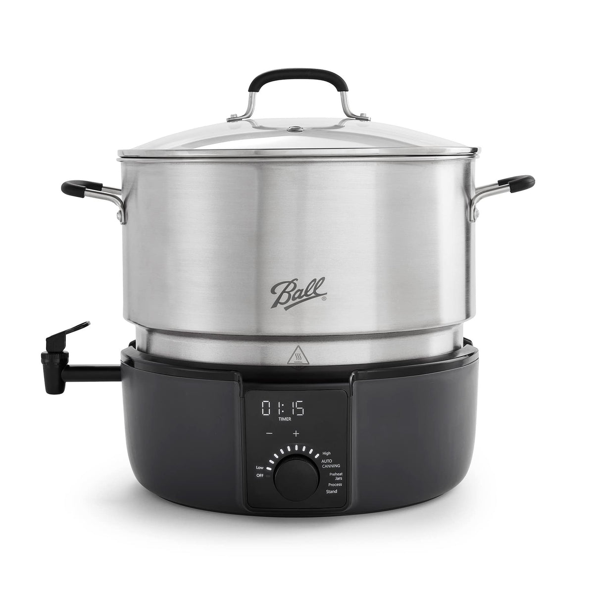 Ball EasyCanner front view highlights space-saving freestanding design for counter canning.