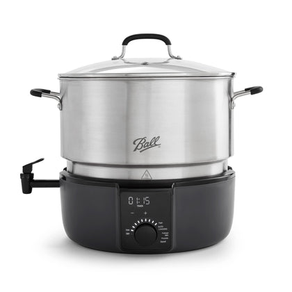 Ball EasyCanner front view highlights space-saving freestanding design for counter canning.