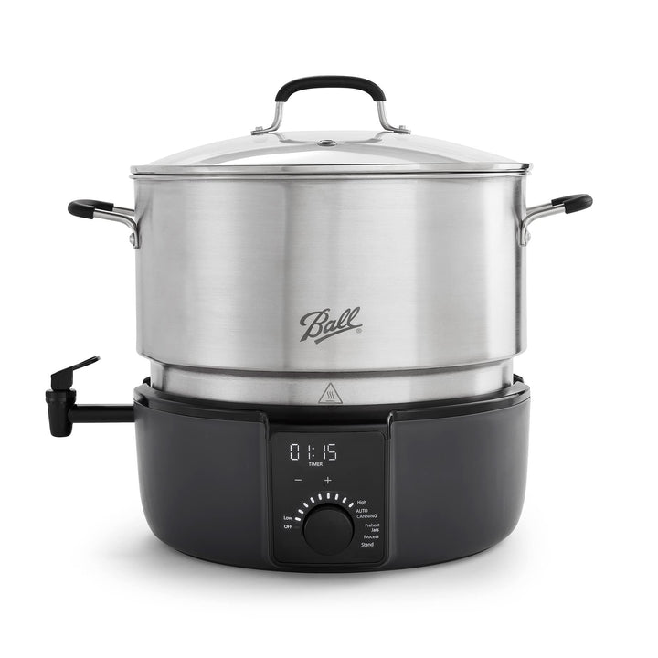 Ball EasyCanner front view highlights space-saving freestanding design for counter canning.