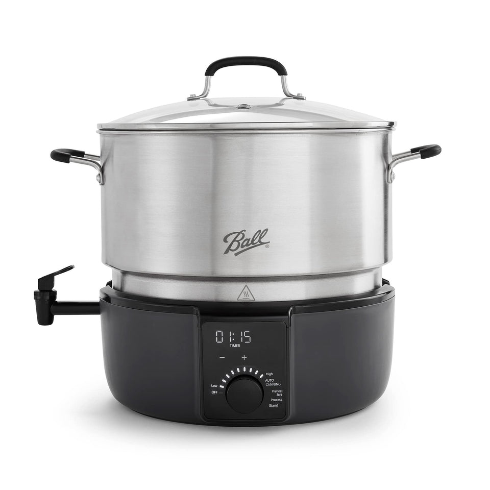 Ball EasyCanner front view highlights space-saving freestanding design for counter canning.