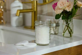 Ball glass jar on kitchen counter ready for storage and display.