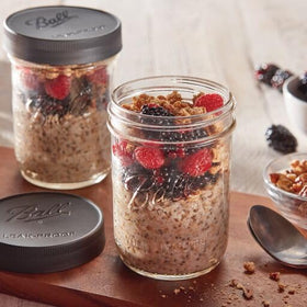 Ball leak-proof lids on jars with juice and jam for versatile use