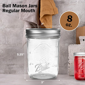 Ball 8oz jar lids and rings offering durable seals.