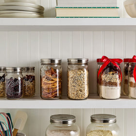 Ball stainless lids add sleek decor while protecting contents