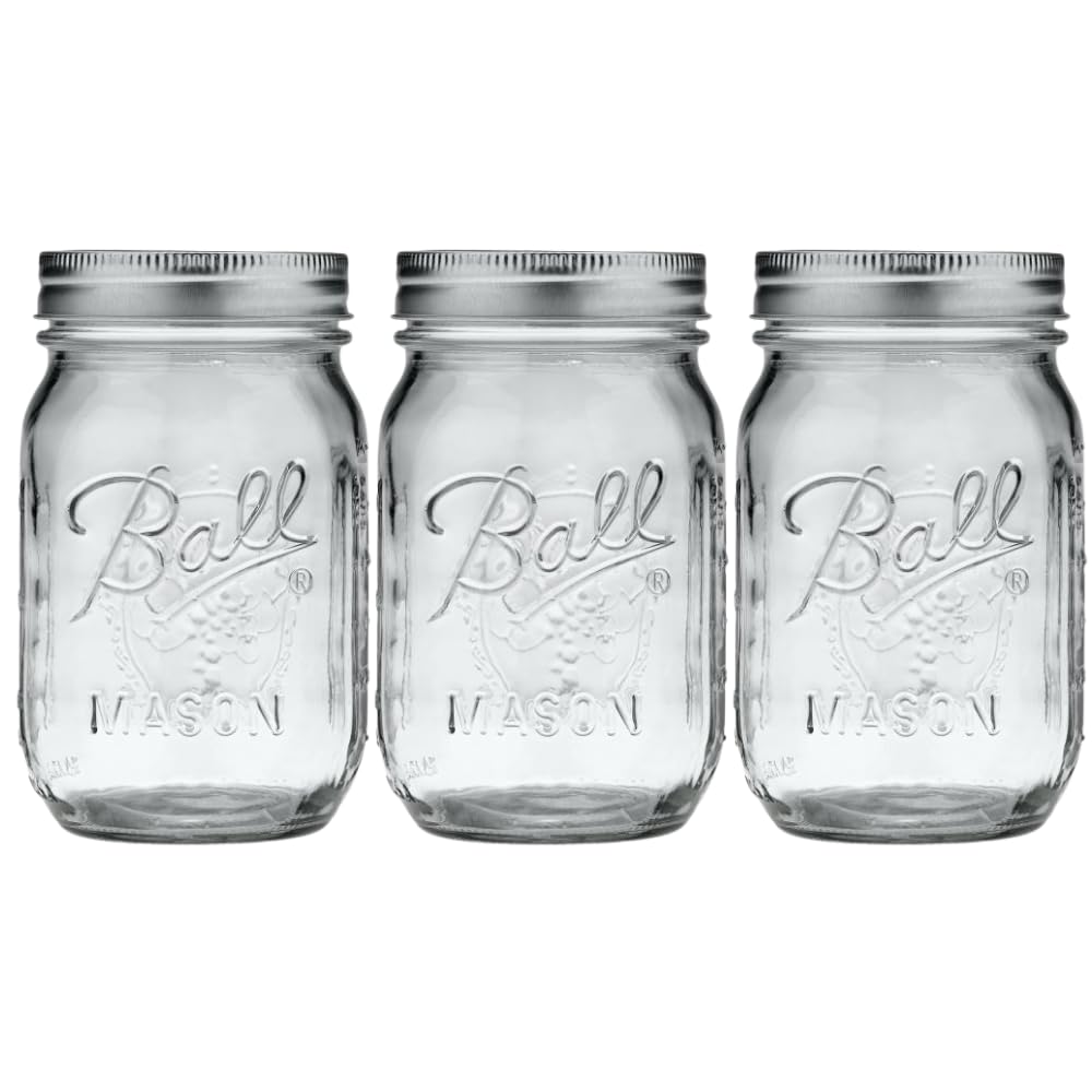 Ball Mason Jar regular-mouth 16oz 3-pack for canning and storage