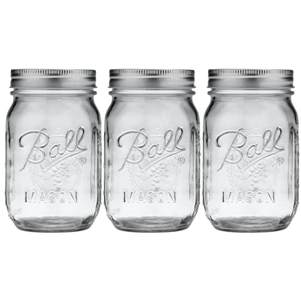 Ball Mason Jar regular-mouth 16oz 3-pack for canning and storage