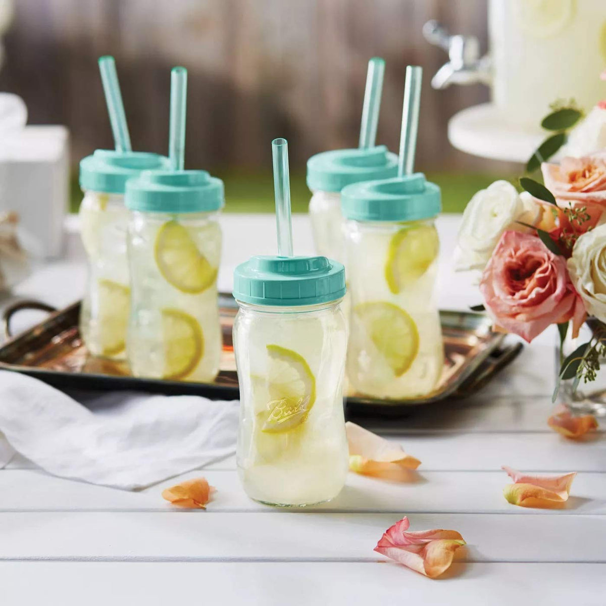 Ball packaged Sip Straw Contoured Jar set ready for daily use