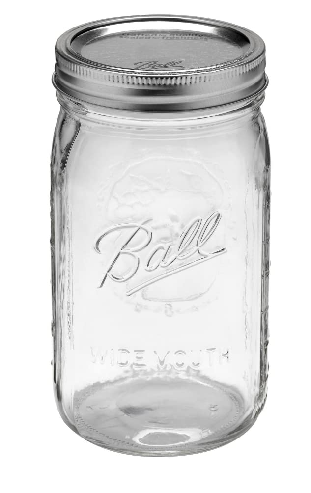 Ball Quart 32oz wide-mouth jar with silver lid for preserving and storage