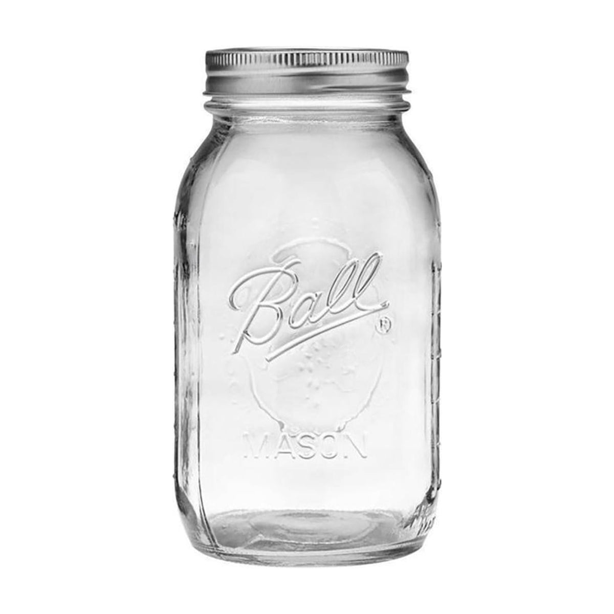 Ball 32oz mason jar with lid and bands ready for storage and preservation