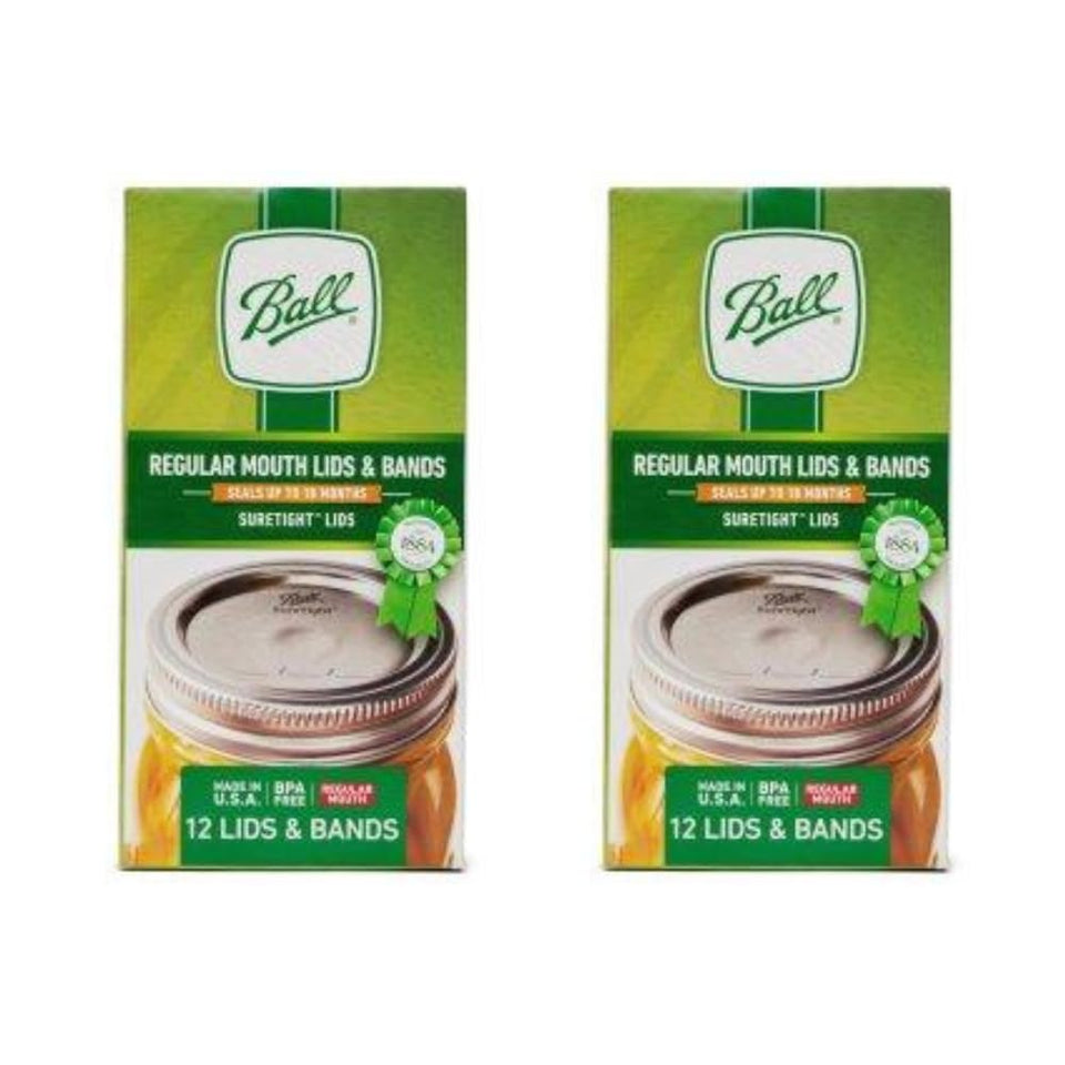 Ball regular mouth lids with bands 2-pack for secure home canning and freshness.
