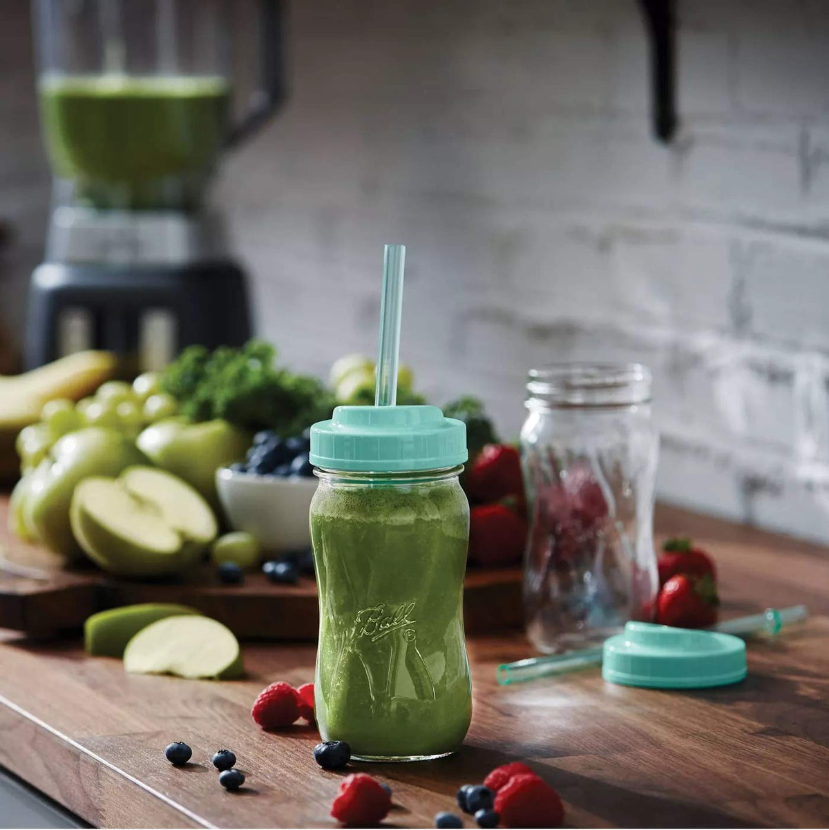 Ball reusable straws 2-pack compatible with the jar system