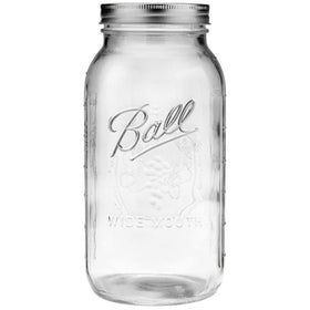 Ball wide-mouth half-gallon jar top view for bulk canning and storage.