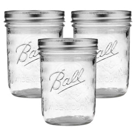 Ball wide mouth 16oz jar with lids and bands, ready for canning.