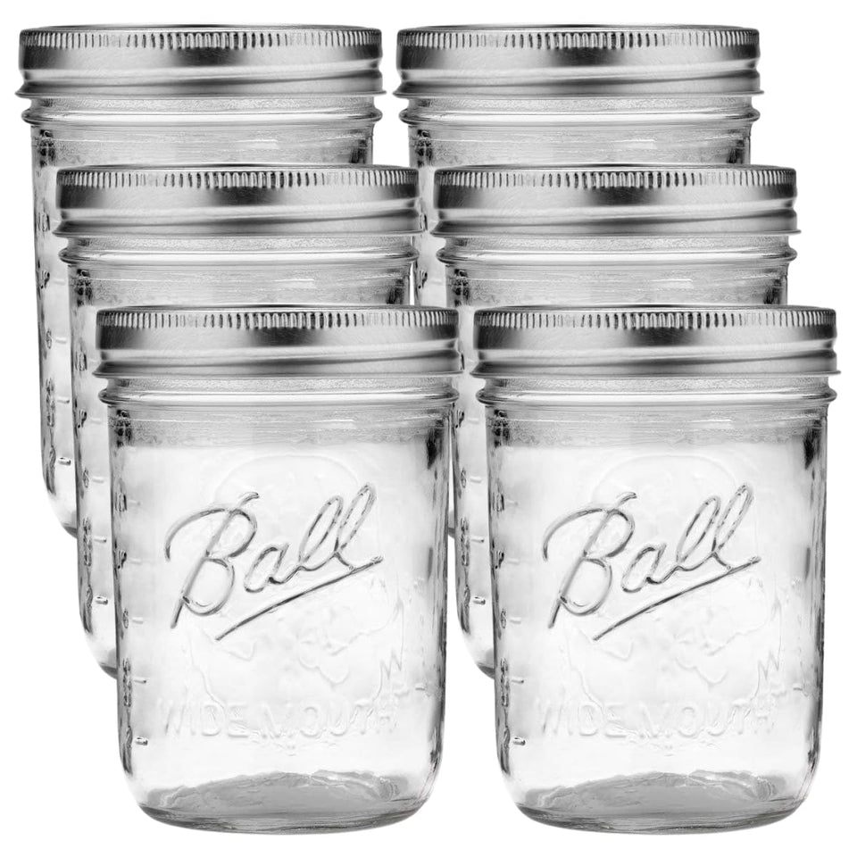 Ball wide-mouth 16oz jar with lids for canning and storage
