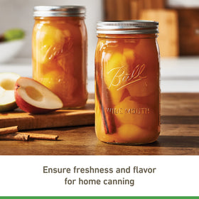 Ball wide-mouth 32oz jar with lids on for secure sealing