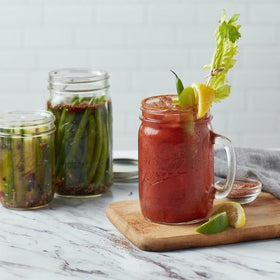 Label-friendly Ball jars ready for easy filling and organization.