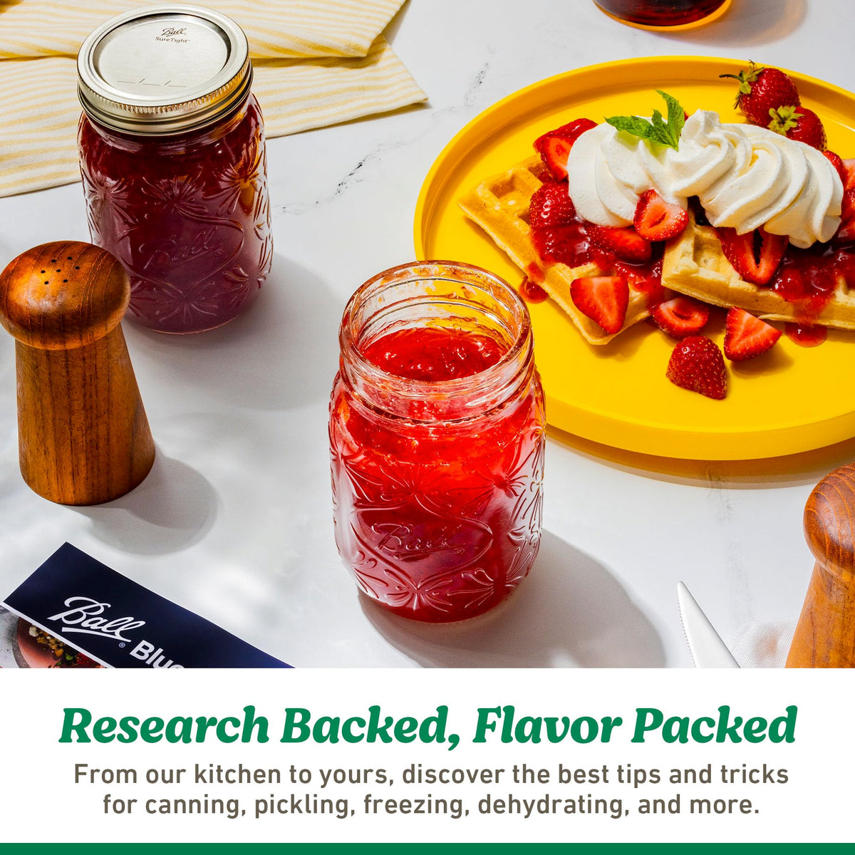 Ball wide-mouth lids for-canning highlight everyday preservation tasks with familiar jars.