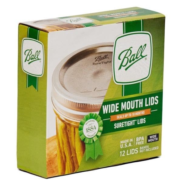 Ball Mason jar lids enable safe storage and easy sealing.