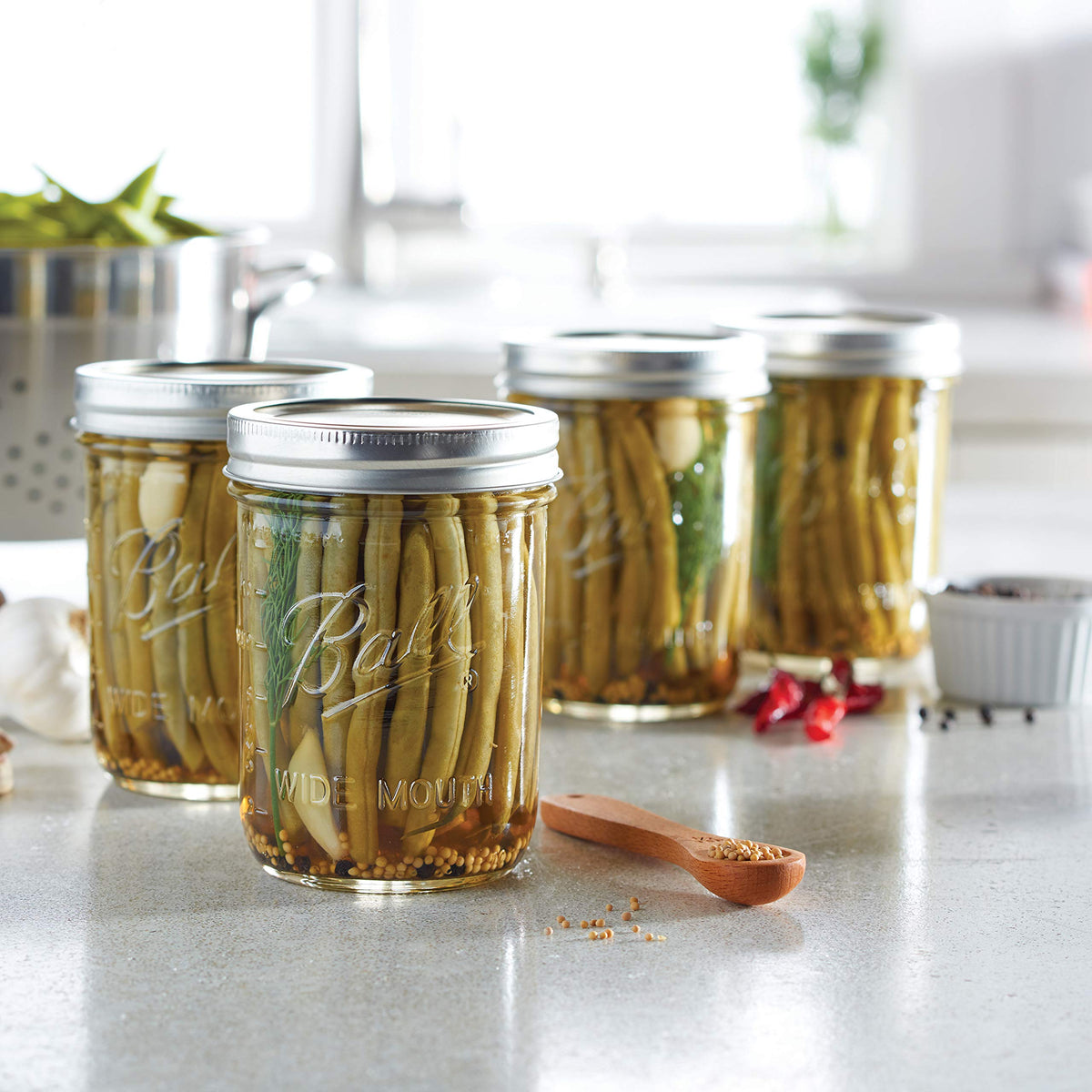 Ball Wide Mouth Pint jar in gift-ready packaging for homemade gifts.