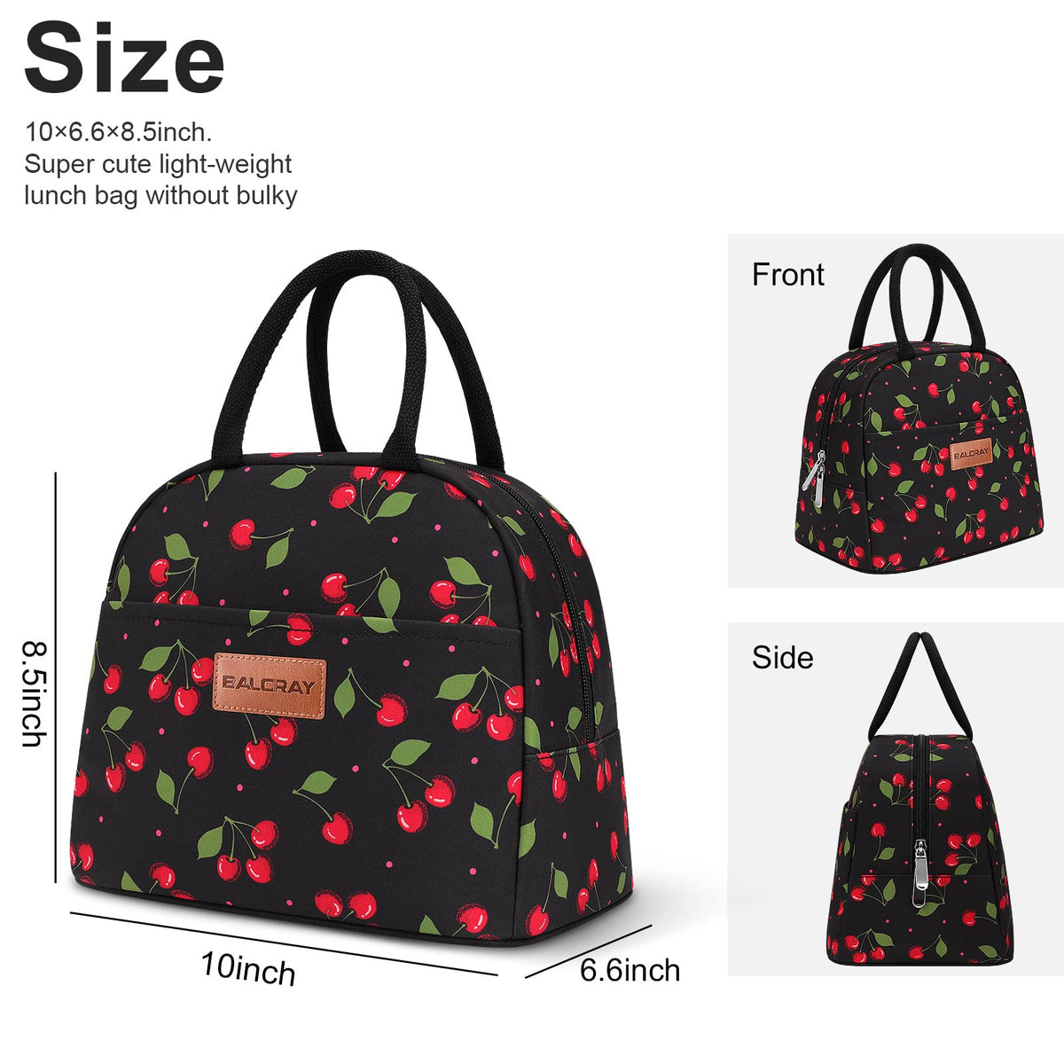BALORAY lunch bag padded handle enables comfortable carrying during errands.