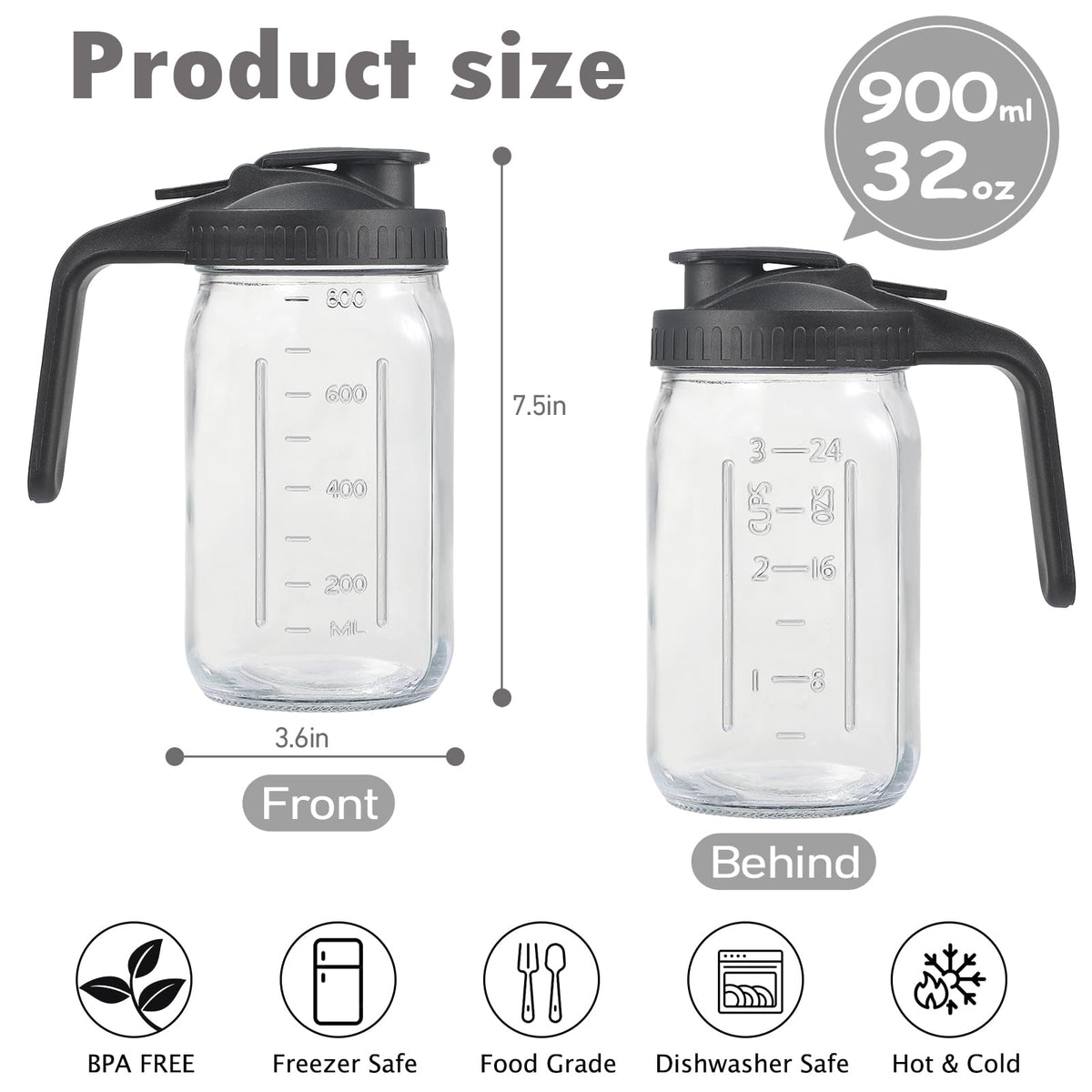 Balter-D 32oz pitcher with pour spout enables precise pouring at gatherings.