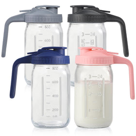 Balter-D 4-pack glass pitcher with lid, ideal for family meals and beverages.