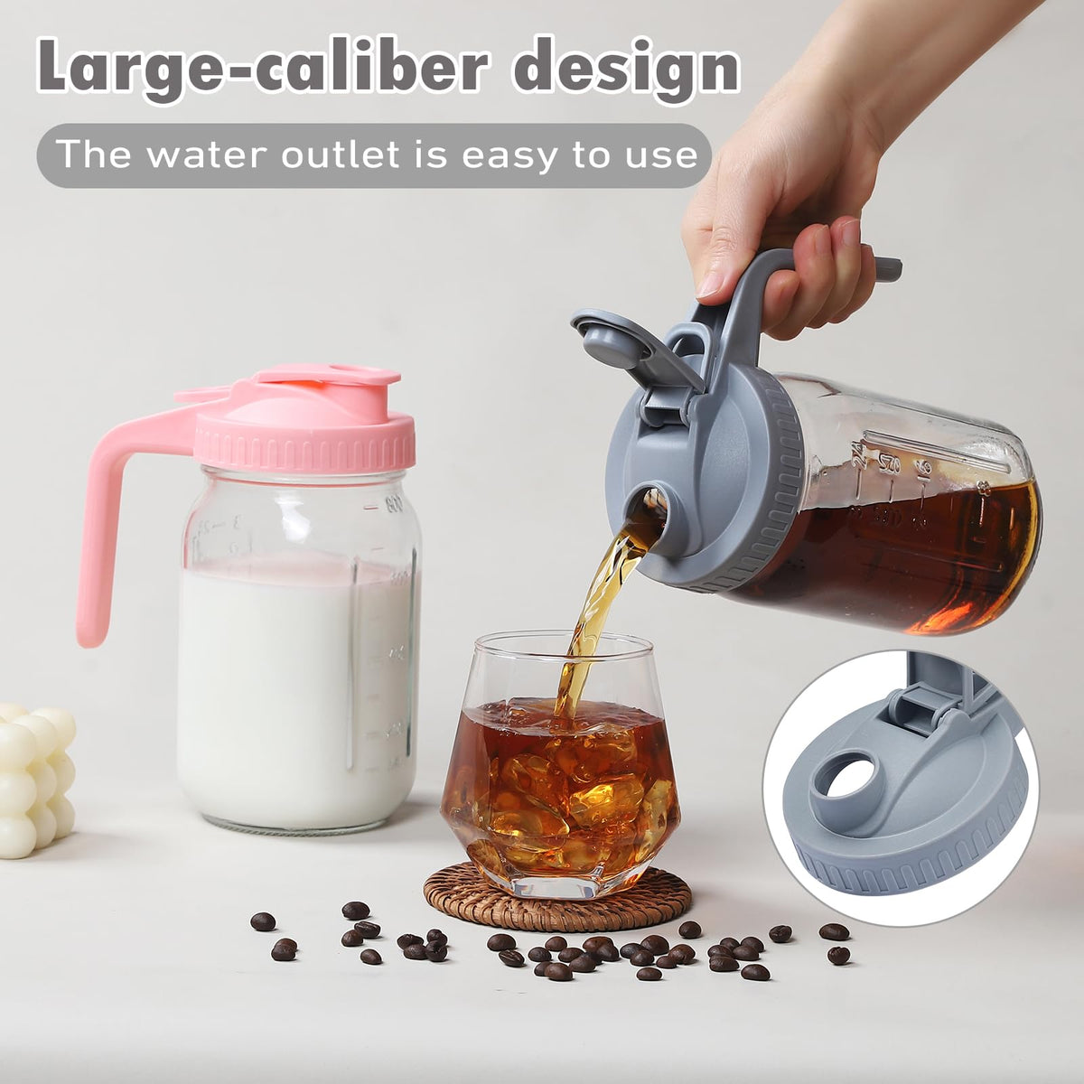 Balter-D pitcher with dual silicone seals prevents leaks in fridge or on the counter.