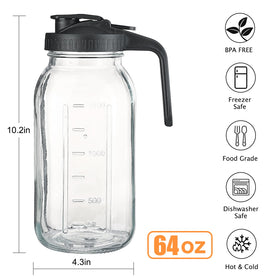 Balter-D glass pitcher with wide mouth for easy filling and cleaning
