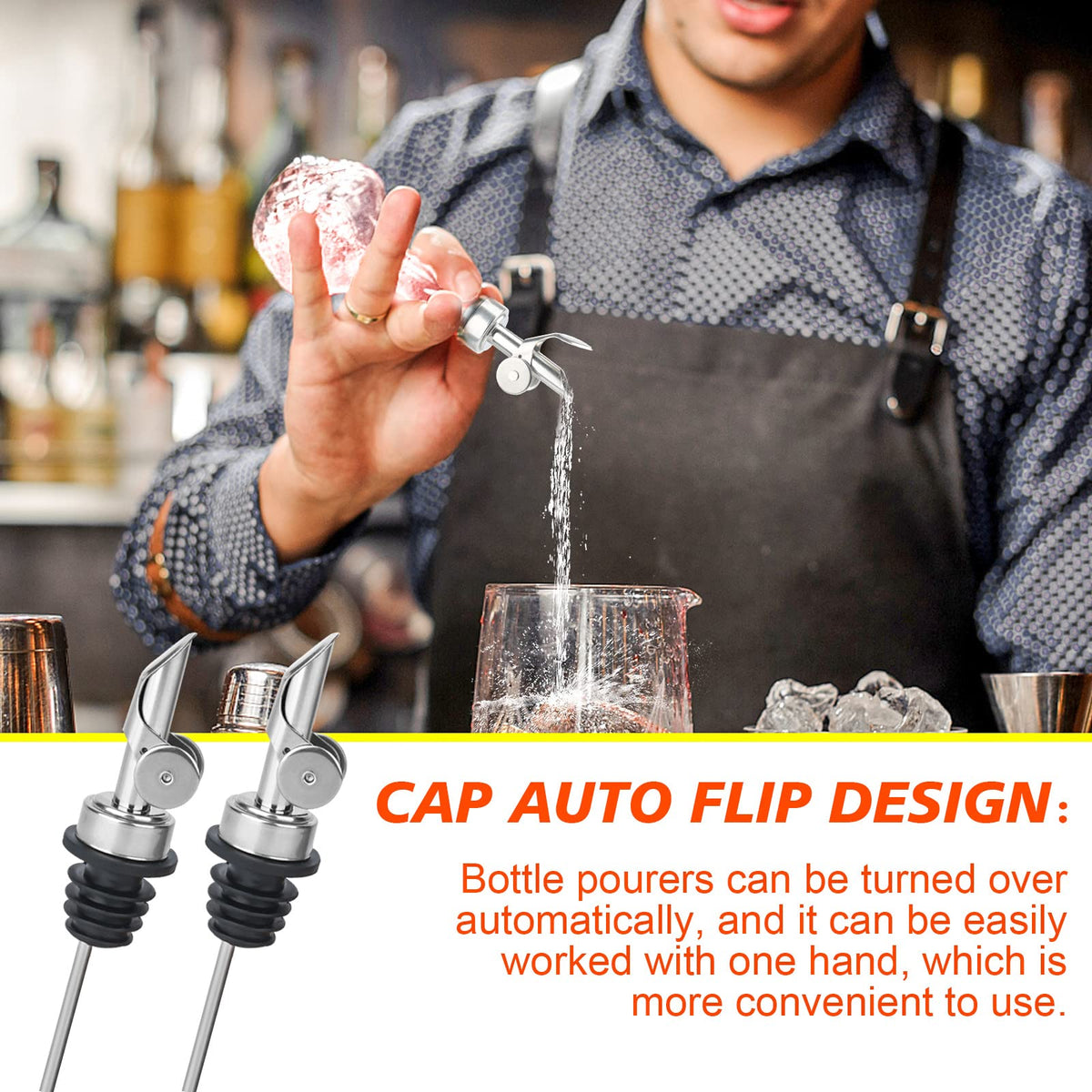 BALTRE fast-flow alcohol pourer enables quick, controlled pours in busy bars