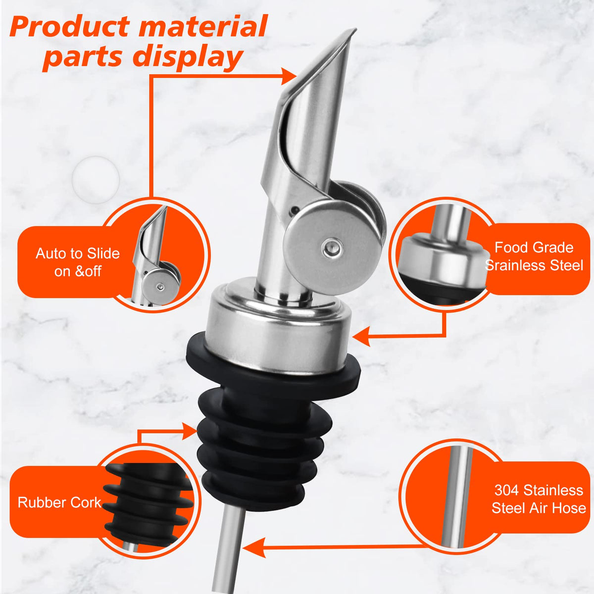 BALTRE olive oil spout with dust cover helps prevent oxidation during storage