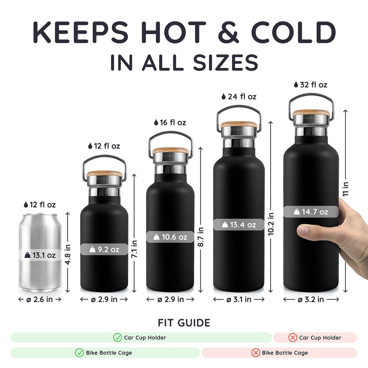 Bambaw hot-cold insulation keeps beverages at the right temperature
