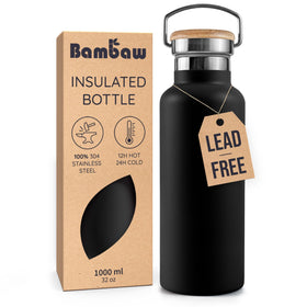 Bambaw insulated bottle with wide mouth for easy ice and infusion