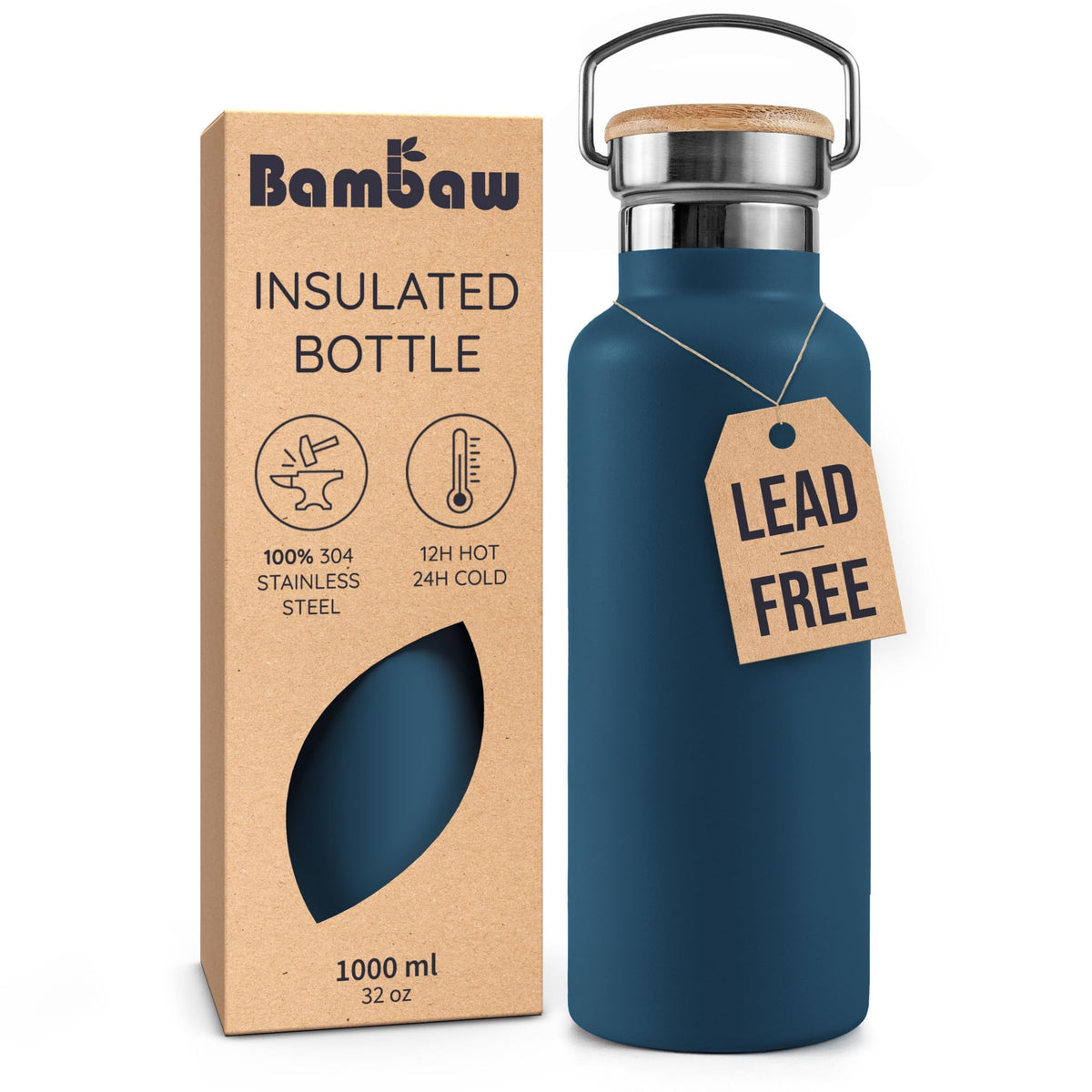 Bambaw insulated bottle with wide mouth for easy cleaning and refilling.