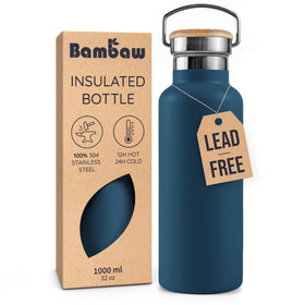 Bambaw insulated bottle with wide mouth for easy cleaning and refilling.