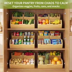 Bambition onion-garlic bin keeps small aromatics organized and within reach.