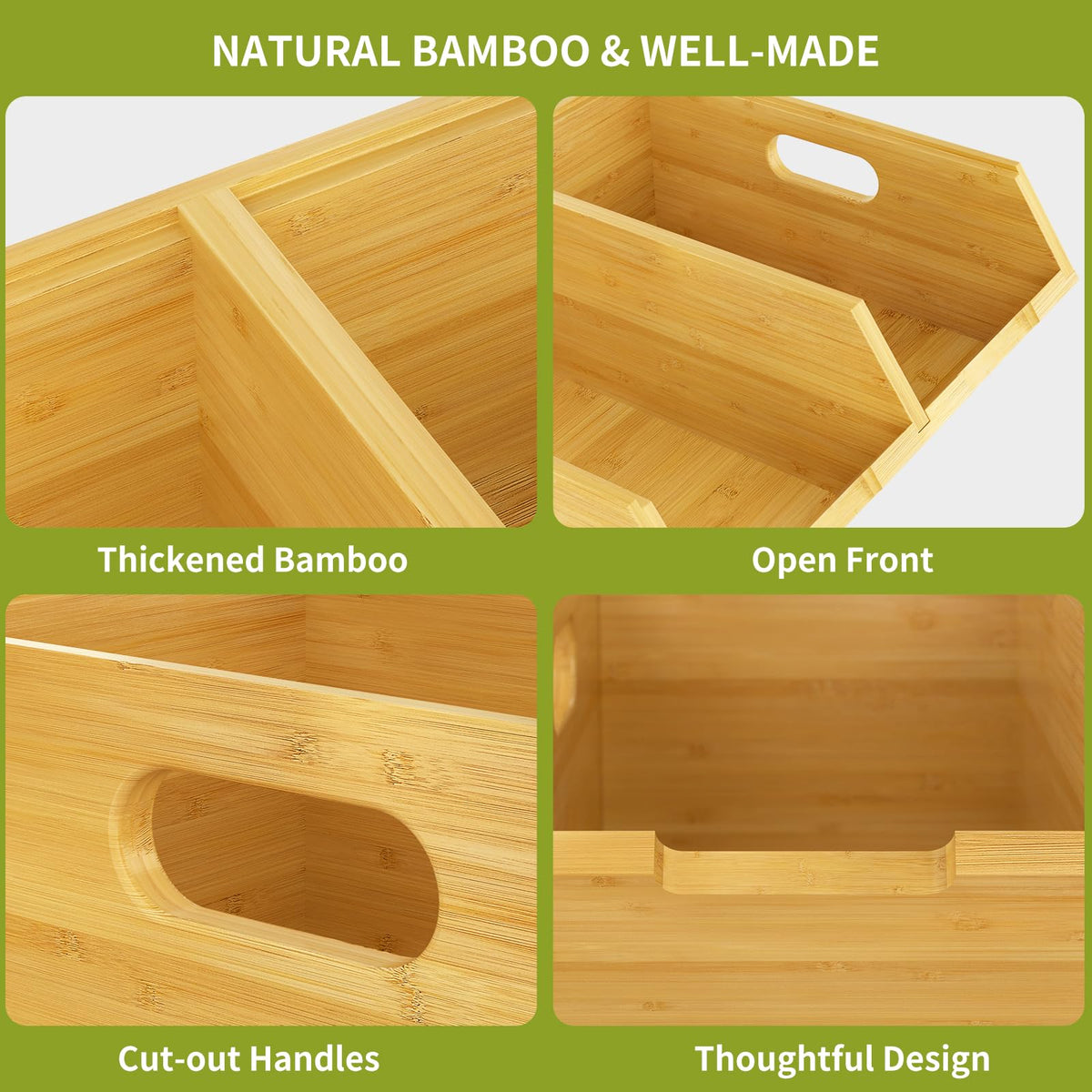 Bambition stackable design keeps bins secure and accessible without wobble.
