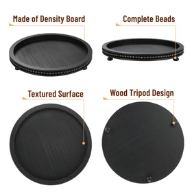 Bamboo Land round tray with 12-inch diameter offers ample surface.