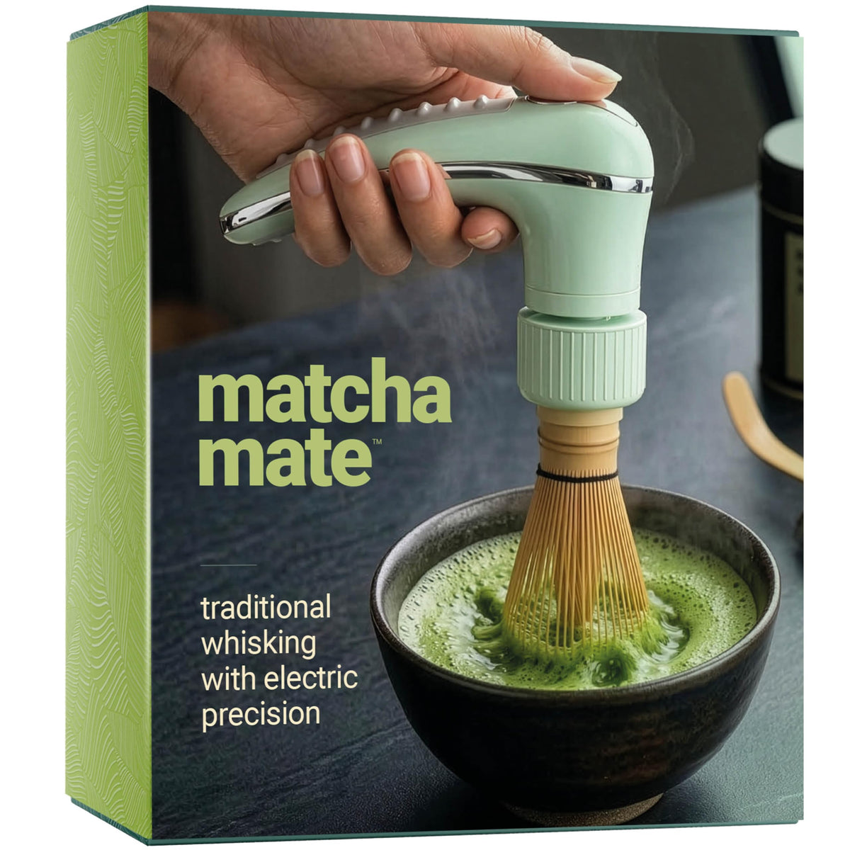 BAMBOOWORX Matcha Mate electric whisk assembly for effortless matcha prep.